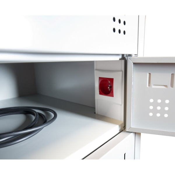 Stahl-Schrank für Laptops, Notebooks, Handys mit Stromanschluss inkl. Stromkabel